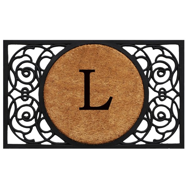 Calloway Mills Monogram Door Mat, Natural, Black, 22 in W x 36 in L 180032236L - main